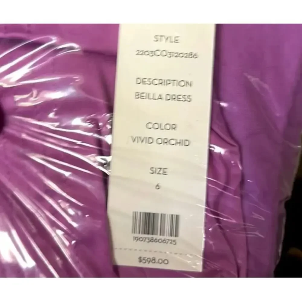Veronica Beard Beilla Ruffle A Line Dress Vivid Orchid size 6 - Picture 9 of 9